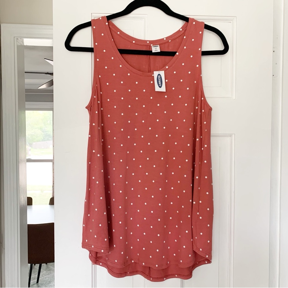 Old Navy Women's Luxe Tank Top - Coral Polka Dot